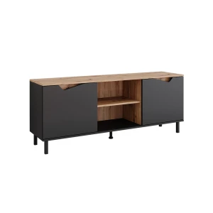 Lavt skab Marelle Antracit/Artisan 150 x 60 cm med 2 døre Vicco