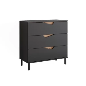 Sidebord Marelle Antracit/Artisan 80 x 81.2 cm med 3 skuffer Vicco
