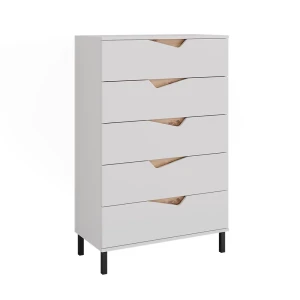 Sidebord Marelle Hvid/Artisan 76 x 120 cm med 5 skuffer Vicco