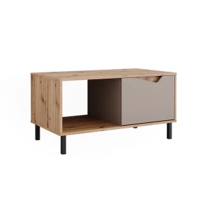 Sofabord Marelle Greige/Artisan eg 90 x 50 cm med 1 dør Vicco