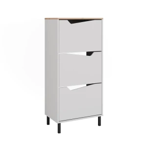 Skotipper Marelle Hvid/Artisan 60 x 129.5 cm med 3 rum Vicco