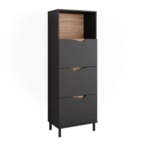 Sideboard Marelle Antracit/Artisan 60 x 169.5 cm med 4 rum Vicco