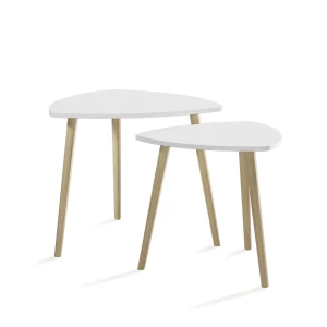 Sofabord Twino Hvid/Sonoma 60 x 50 cm Sæt med 2 stk. Vicco