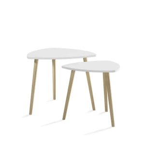 Kaffebord Twino Hvid/Sonoma 48 x 45 cm Sæt med 2 stk. Vicco