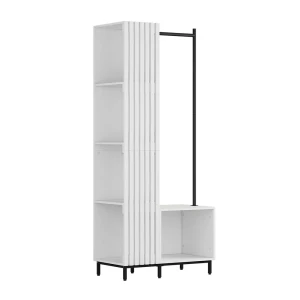 Garderobeskab Zinto Hvid 80 x 187 cm med 5 opbevaringsrum Vicco
