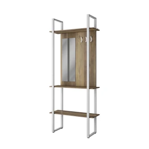 Šatníková skriňa Livi biely 90 x 215 cm s háčikom a zrkadlom Vicco
