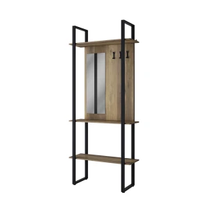Garderobeskab Livi Antracit 90 x 215 cm med krog og spejl Vicco