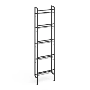 Stigehylde Klivo Sort 44.5 x 160 cm med 5 hylder Vicco