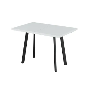 Spisebord Tisko Hvid/Sort 120-160 x 80 cm med udtrækkelig bordplade Vicco