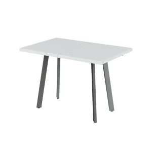 Ruokapöytä Tisko Valkoinen/Harmaa 120-160 x 80 cm ulosvedettävällä pöytälevyllä Vicco