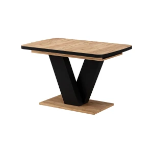 Matbord Fenaro Svart/ek 120-160 x 80 cm 2 delar Vicco