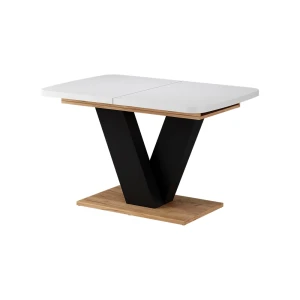 Spisebord Fenaro Hvid/Gylden eg 120-160 x 80 cm 2 dele Vicco