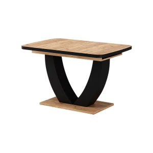 Mesa de jantar Fenaro Preto/carvalho 120-160 x 80 cm extensível Vicco