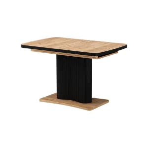 Table de salle à manger Fenaro Chêne noir/force de l'or 120x80cm extensible Vicco