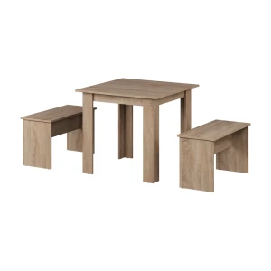 Spisebordssæt Sentio Sonoma 80 x 80 cm med 2 bænke Vicco