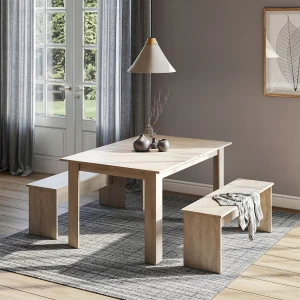 Esstisch Set Sentio Sonoma 137.6 x 92.8 cm mit 2 Bänken livinity®