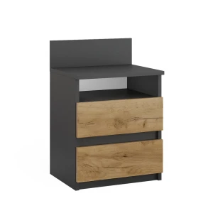 Sengebord Monty Antracit/gylden eg 32.3 x 59.1 cm Vicco