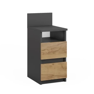 Komoda nocna z szufladami Monty Antracyt/złoty dąb 25 x 59.1 cm z 2 szufladami Vicco