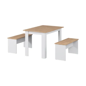Hjørnebænkesæt Sentio Hvid/gylden eg 112 x 73.6 cm med 2 bænke Vicco