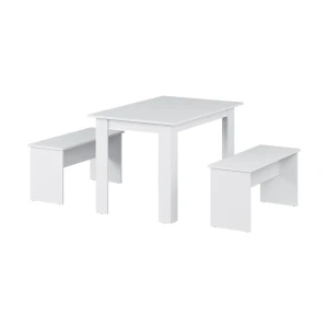 Spisebordssæt Sentio Hvid 112 x 73.6 cm med 2 bænke Vicco