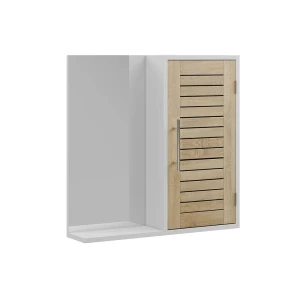 Badeværelsesskab med spejl Looma Hvid/eg 60 x 60 cm med 3 rum Vicco