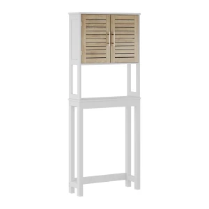 Toiletskab Looma Hvid/eg 70 x 180 cm med 2 lukkede rum Vicco