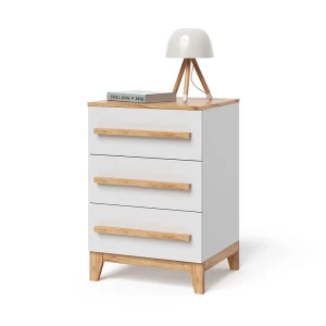 Sidebord Malia Hvid/Artisan 60 x 88 cm med 3 skuffer Vitalispa