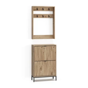Garderobeskab Eliza Viking Eg 60 x 92 cm Sæt, 2 dele Vicco