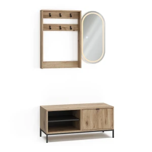 Garderobeskab Eliza Viking Eg 100 x 45 cm Sæt, 3 dele Vicco