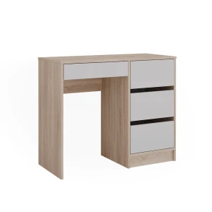 Skrivebord Sherry Hvid/Sonoma 90 x 40 cm med skuffer Vicco