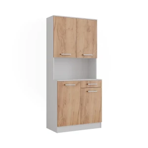 Køkkenbuffet Raul Hvid/gylden eg 83.6 x 188.5 cm med 4 døre og 1 skuffe Vicco