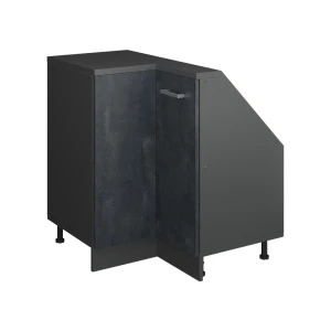 Narożna szafka kuchenna na dach skośny R-Line Czarny beton 75.6 cm z 1 drzwiami Vicco
