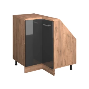 Skab til skrå væg Hjørneskab Rion Antracit højglans/guld power oak 75.6 x 81.6 cm med 1 dør Vicco