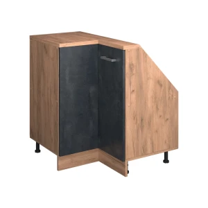 Skab til skrå væg Hjørneskab Rion Sort beton/guld eg 75.6 x 81.6 cm med 1 dør Vicco