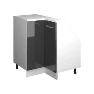 Hoekkeukenkast voor schuine wand R-Line Antraciet Hoogglans 75.6 cm met 1 deur Vicco