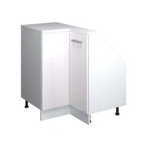 Dachschrägenschrank Eckschrank Rion Weiß Hochglanz/Weiß 75.6 x 81.6 cm mit 1 Tür Vicco