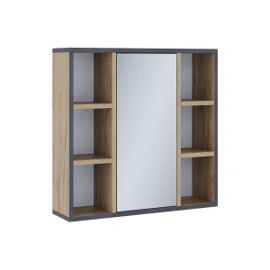 Badeværelsesskab med spejl Stephan Gold power oak 60 x 59.2 cm Med hylder og spejldør Vicco