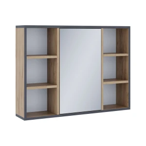 Badeværelsesskab med spejl Stephan Gold power oak 80 x 59.2 cm Med hylder og spejldør Vicco