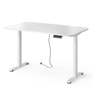 höhenverstellbarer elektrischer Schreibtisch Elevate Weiß 140 x 80 cm 2 Motoren Vicco
