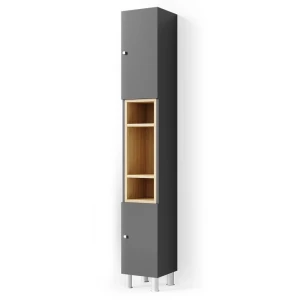 Badeværelsesskab Aquis Antracit 30 x 190 cm Vicco