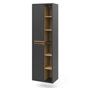 Badeværelsesskab Viola Antracit 50 x 170 cm med låger og åbne rum Vicco