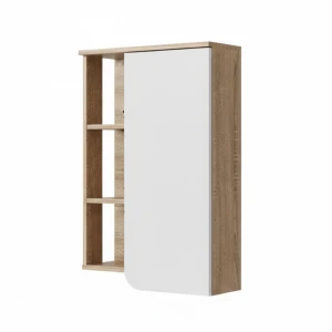 Badeværelsesskab Karen Sonoma/Hvid 50 x 75 cm med dør og åbne rum Vicco