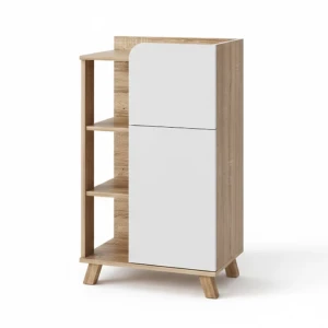 Midt skab Karen Sonoma/Hvid 50 x 90 cm med dør og skuffe Vicco