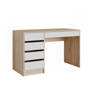 Työpöytä Sherry Sonoma/Valkoinen 55 x 120 cm laatikoilla Vicco