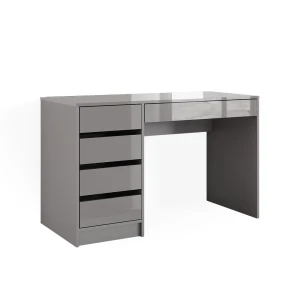 Schreibtisch Sherry Grau Hochglanz 55 x 120 cm mit Schubladen Vicco