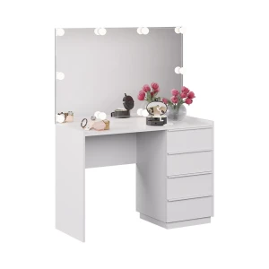 Makeupbord Viktoria Hvid 110 cm med spejl og LED-belysning Vicco