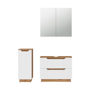 Meubles bain Lotta Chêne/blanc rayé 3 pièces Vicco