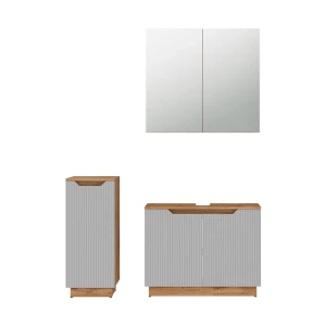 Meubles bain Lotta Chêne/gris rayé 3 pièces Vicco
