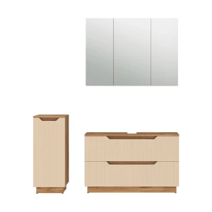Meubles bain Lotta Chêne/cachemire rayé 3 pièces Vicco