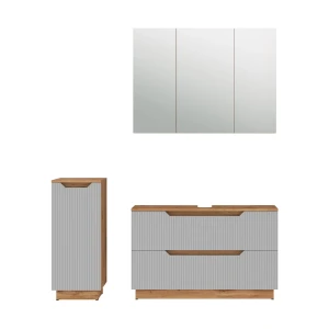 Meubles bain Lotta Chêne/gris rayé 3 pièces Vicco